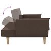 vidaXL Schlafsofa 2-Sitzer mit Hocker & Zwei Kissen Taupe Stoff