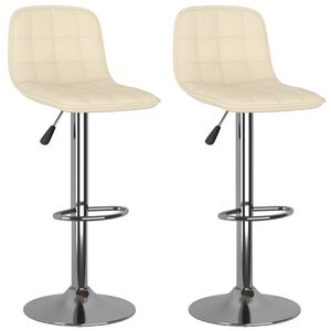 vidaXL Barhocker 2 Stk. Creme Stoff
