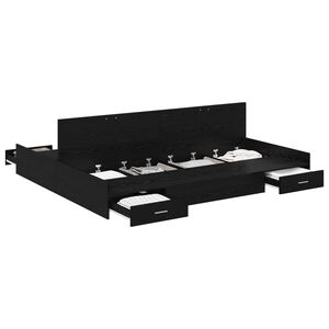 vidaXL Aufbewahrungsbettgestell Schwarz Eichen-Optik 200 x 200 cm