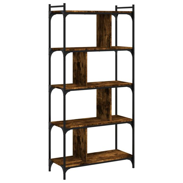 vidaXL Bücherregal 5 Böden Räuchereiche 76x32x158 cm Holzwerkstoff