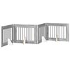 vidaXL Klappbares Hundetor mit St&auml;ndern 4 stk. Sonoma-Grau 321 cm