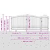 vidaXL Gartentor Schwarz 195 x 500 cm