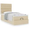 vidaXL Ottoman-Bett mit Matratze Creme 90x190 cm Stoff