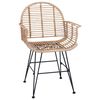 vidaXL Esszimmerstuhl 2 pcs Natur 44 x 44 x 74 cm Rattan und Eisen