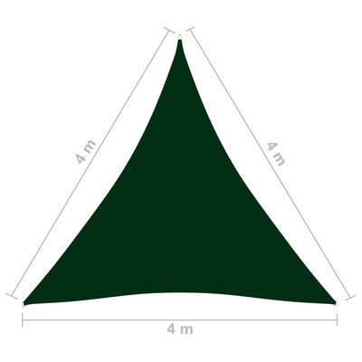 vidaXL Sonnensegel Oxford-Gewebe Dreieckig 4x4x4 m Dunkelgrün