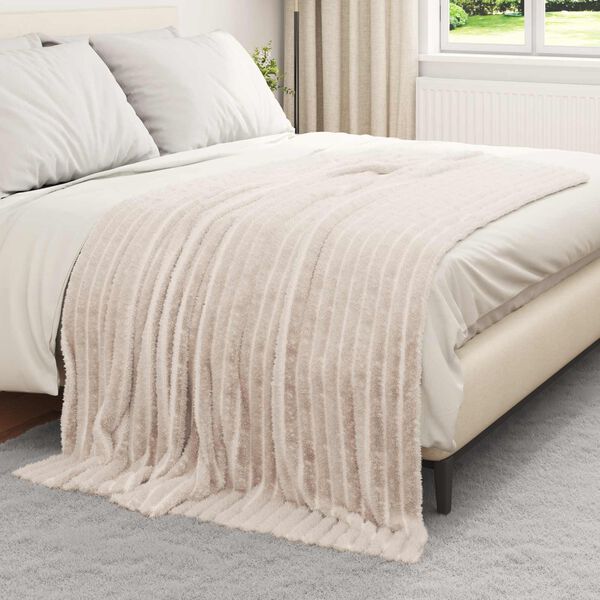 vidaXL &Uuml;berwurfdecke Beige 200 x 150 cm Fleece