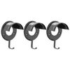 vidaXL Trensenhalter 3 Stk. Wandmontage Schwarz Eisen