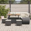 vidaXL Gartensofa-set mit Kissen 9 pcs Schwarz und Creme Poly-Rattan