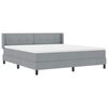 vidaXL Boxspringbett mit Matratze Hellgrau 200 x 180 cm Polyester