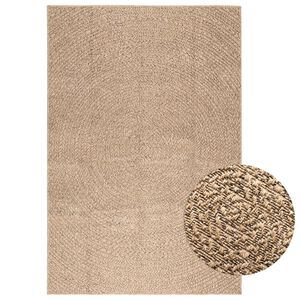 vidaXL Teppich 140x200 cm Jute-Optik Innen und Au&szlig;en