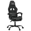 vidaXL Gaming-Stuhl mit Fu&szlig;st&uuml;tze Drehbar Schwarz Kunstleder