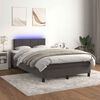 vidaXL Boxspringbett mit Matratze & LED Dunkelgrau 120x190 cm Samt