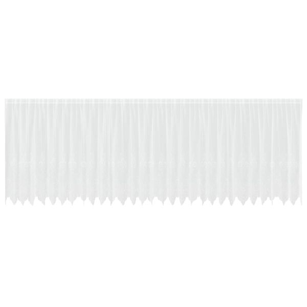 vidaXL Spitzenvorhang mit Vorh&auml;ngen Floral Wei&szlig; 180 x 750 cm Polyester