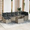 vidaXL Garten-Sofa-Set mit Kissen 8 pcs Hellgrau Poly Rattan