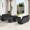vidaXL Gartensofa-set mit Kissen 9 pcs Schwarz Poly-Rattan