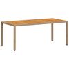 vidaXL 7-tlg. Garten-Essgruppe mit Kissen Beige Poly Rattan Akazie