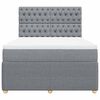vidaXL Boxspringbett mit Matratze Hellgrau 140x200 cm Stoff