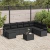 vidaXL Garten-Sofa-Set 9 pcs Schwarz Poly Rattan