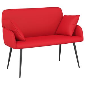 vidaXL 2-Sitzer-Sofa mit Metallbeinen 2-Sitzer Rot Kunstleder