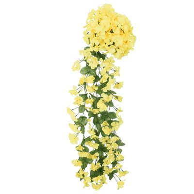 vidaXL Künstliche Blumengirlanden 3 Stk. Gelb 85 cm