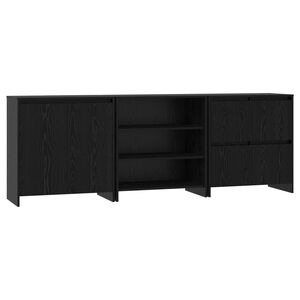 vidaXL Sideboard 3 stk. Schwarz Eichen-Optik 70 x 41 x 75 cm