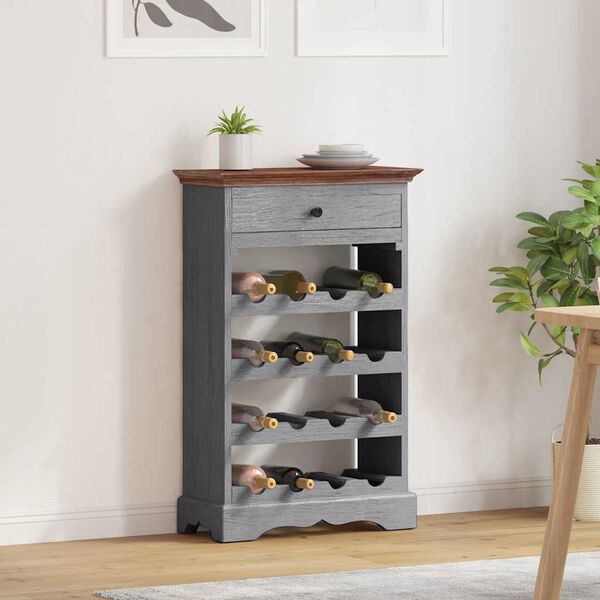 vidaXL Weinregal Massives Mahagoniholz 55x23x85 cm