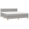 vidaXL Boxspringbett mit Matratze Hellgrau 160x200 cm Stoff