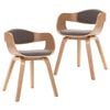vidaXL Esszimmerst&uuml;hle 2 Stk. Bugholz und Taupe Stoff