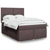 vidaXL Boxspringbett mit Matratze Dunkelbraun 140x190 cm Stoff