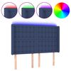 vidaXL LED Kopfteil Blau 147x16x118/128 cm Stoff