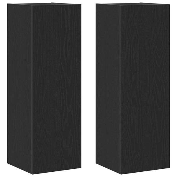 vidaXL Wand-TV-Schrank 2 pcs Schwarz Eichen-Optik 30,5 x 30 x 90 cm