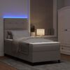 vidaXL Boxspringbett mit Matratze mit LED Taupe 80 x 200 cm Stoff