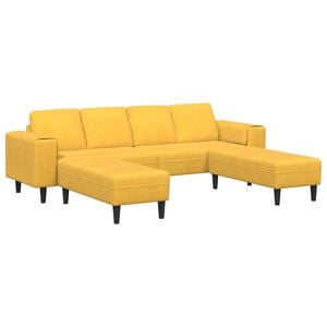 vidaXL Sofa Helles Gelb 250 x 188 x 76 cm Cordstoff