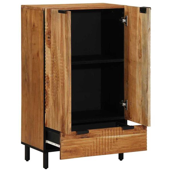 vidaXL Highboard mit Regal Natur 60 x 33,5 x 100 cm Massivholz Akazie