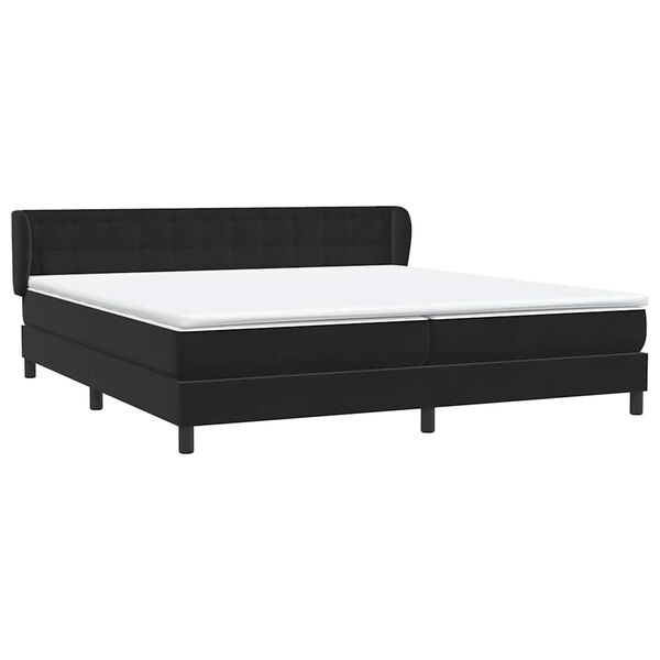 vidaXL Boxspringbett mit Matratzen Schwarz 180x210 cm Samt