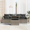vidaXL Garten-Sofa-Set mit Kissen 5 pcs Grau Poly-Rattan