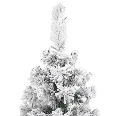 vidaXL Künstlicher Weihnachtsbaum Schlank mit Schnee Grün 180 cm PVC