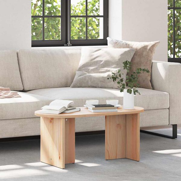 vidaXL Couchtisch Natur 80 x 39,5 x 35 cm Massivholz Kiefer