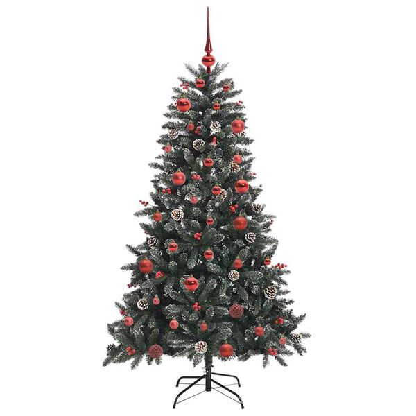 vidaXL K&uuml;nstlicher Weihnachtsbaum Gr&uuml;n 150 cm PVC, Plastik und Stahl
