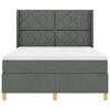 vidaXL Boxspringbett mit Matratze mit Kopfteil Grau 160 x 200 cm Stoff