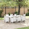 vidaXL Garten Essgruppe 9 pcs Wei&szlig; Polt Rattan