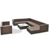 vidaXL 10-tlg. Garten-Lounge-Set mit Auflagen Poly Rattan Braun