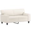 vidaXL 2-tlg. Sofagarnitur mit Kissen Creme Kunstleder