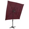 vidaXL Sonnenschirm mit Aluminium-Mast 4-lagig Bordeauxrot 250x250 cm