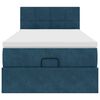 vidaXL Ottoman-Bett mit Matratze & LEDs Dunkelblau 90x200 cm Samt