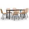 vidaXL 7-tlg. Garten-Essgruppe Poly Rattan