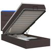 vidaXL Ottoman-Bett mit Matratze und LED Dunkelbraun 90 x 200 cm Stoff