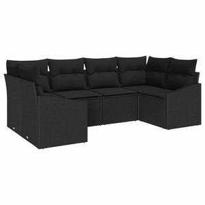 vidaXL Gartensofa-set mit Speicher 6 pcs Schwarz Poly-Rattan