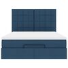 vidaXL Ottoman-Bett mit Matratze & LEDs Blau 140x200 cm Stoff