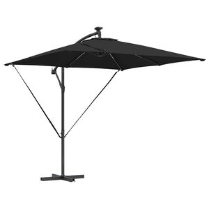 vidaXL Sonnenschirm Schwarz 249 x 249 x 250 cm Polyester und Aluminium